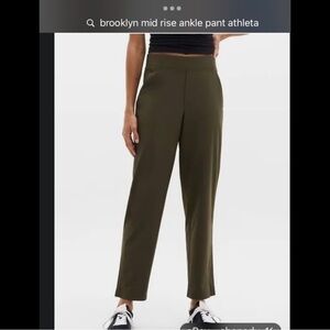 Athleta Olive Green Pants Women's  Mid Rise Featherweight Ankle  size 20 NWT